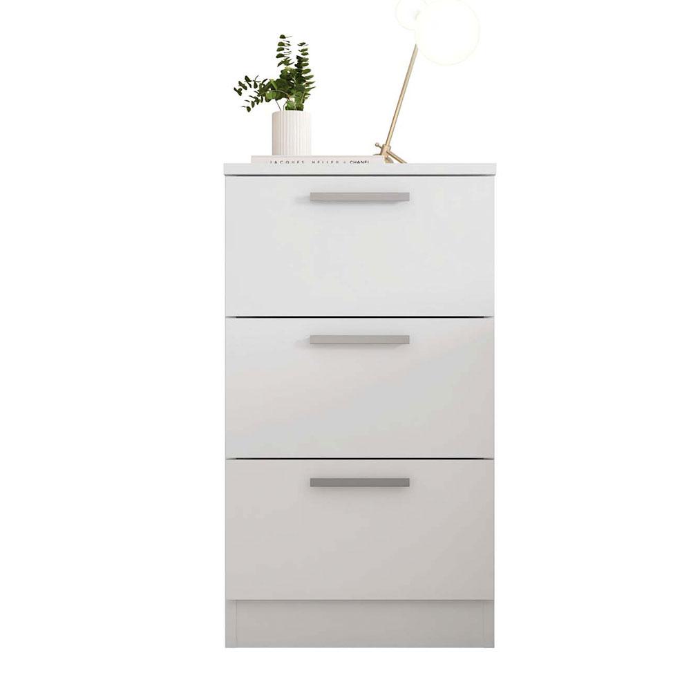 Mesa De Cabeceira Para Quarto 3 Gavetas Sleep Branco Caemmun