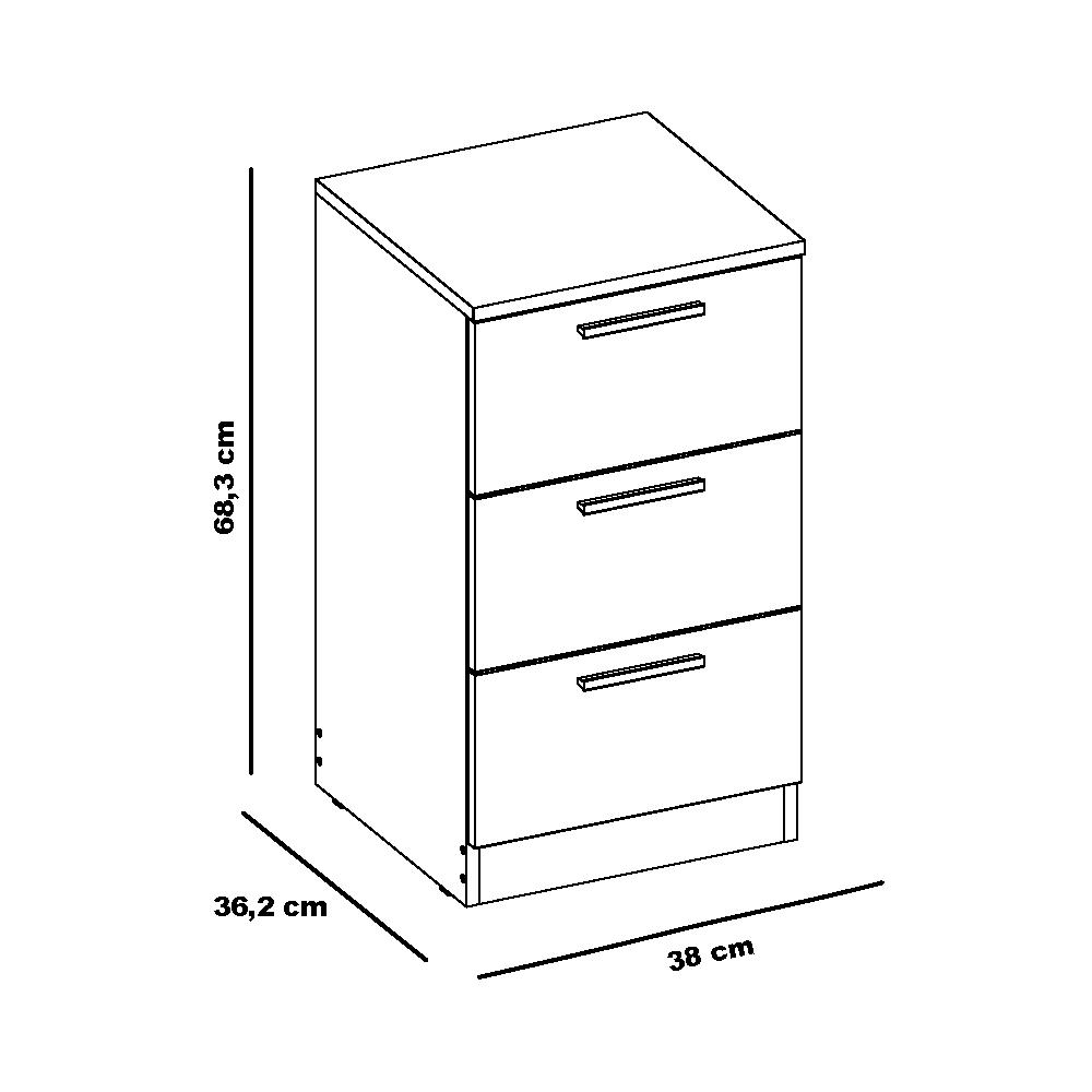 Mesa De Cabeceira Para Quarto 3 Gavetas Sleep Branco Caemmun