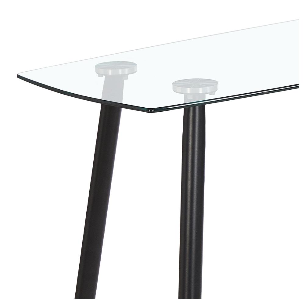 Mesa De Centro Aparador Escrivaninha 110 cm Glass Preto Opt