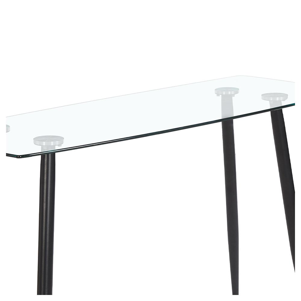 Mesa De Centro Aparador Escrivaninha 110 cm Glass Preto Opt