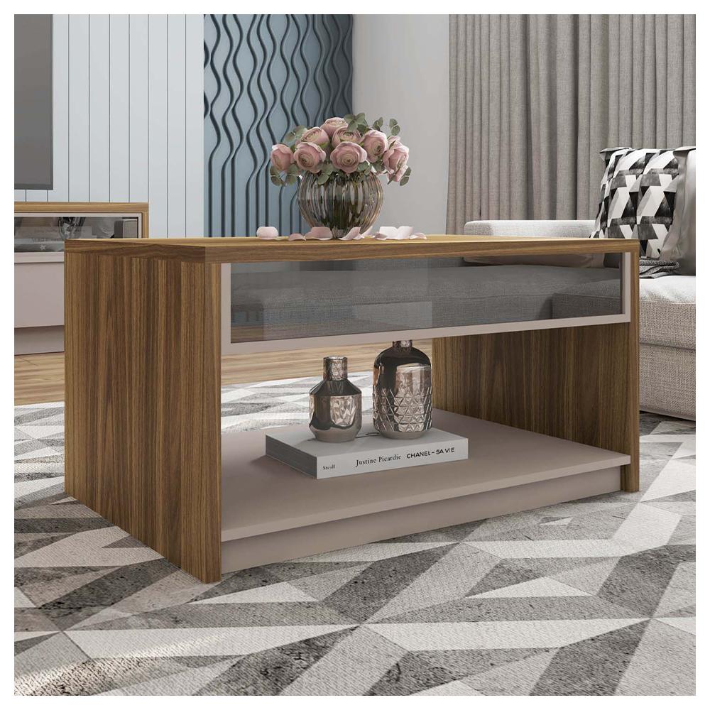Mesa De Centro Para Sala De Estar Marrom Vectro Caemmun