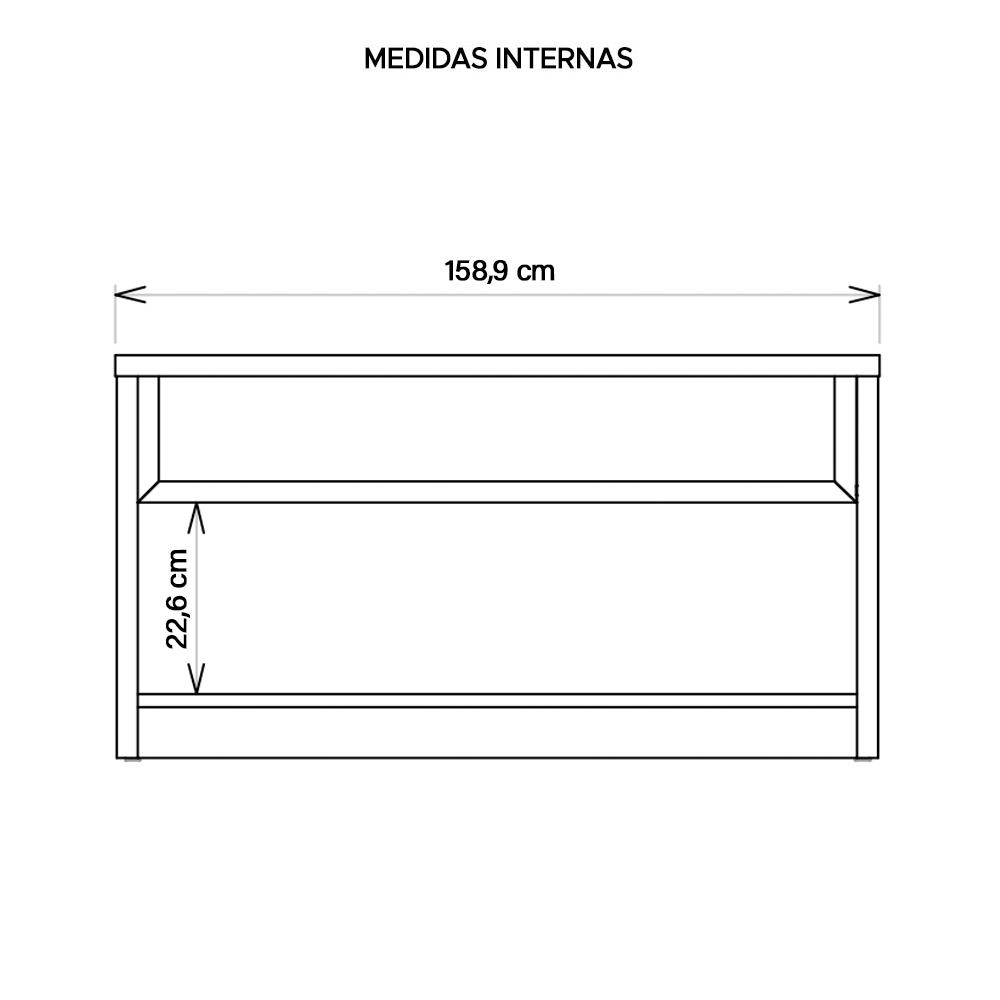 Mesa De Centro Para Sala De Estar Marrom Vectro Caemmun