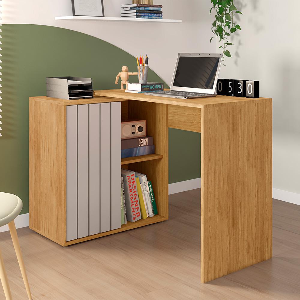 Mesa De Computador Com Porta De Correr Future Marrom Caemmun