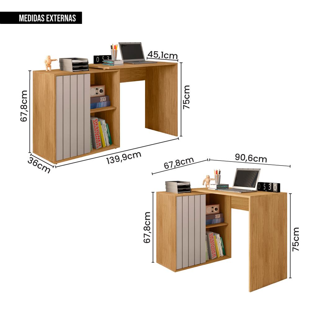 Mesa De Computador Com Porta De Correr Future Marrom Caemmun
