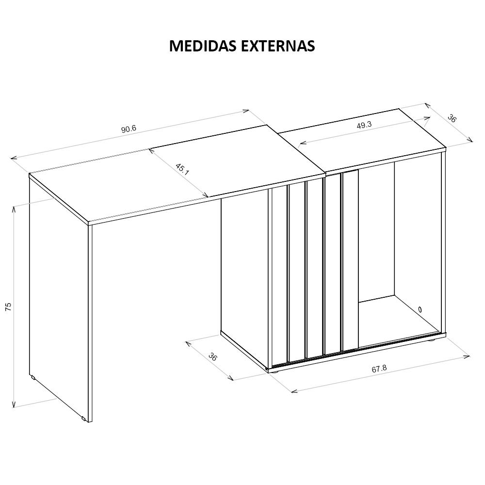 Mesa De Computador Com Porta De Correr Future Marrom Caemmun