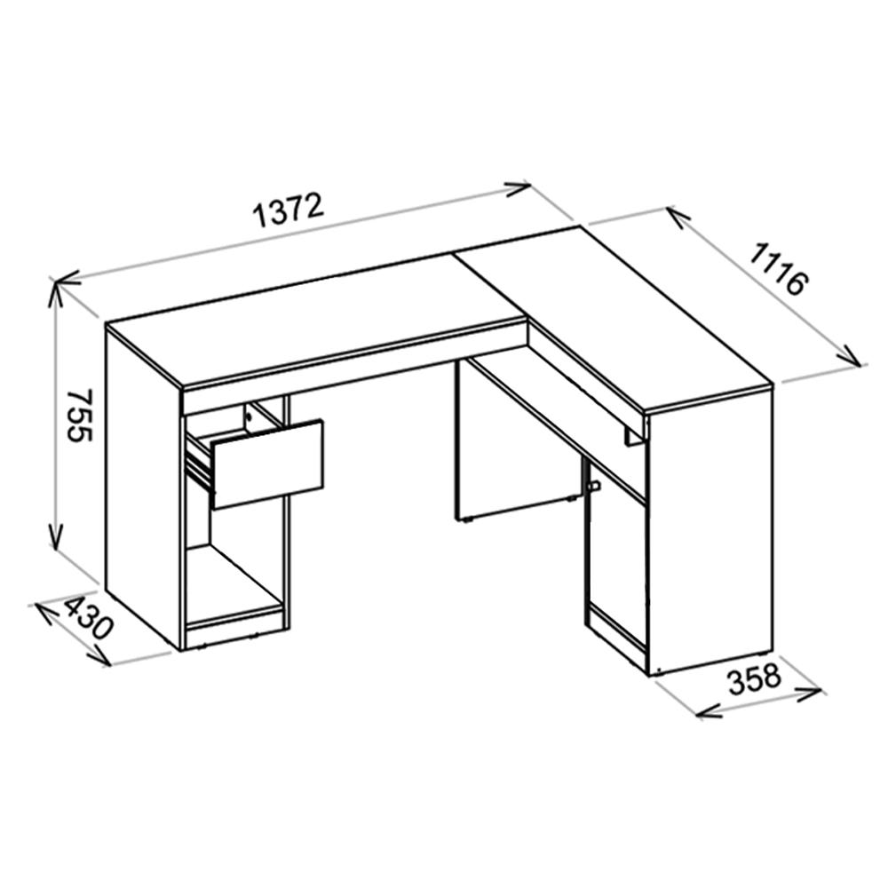 Mesa De Computador Com Porta E Gaveta Nilo Branco Fosco