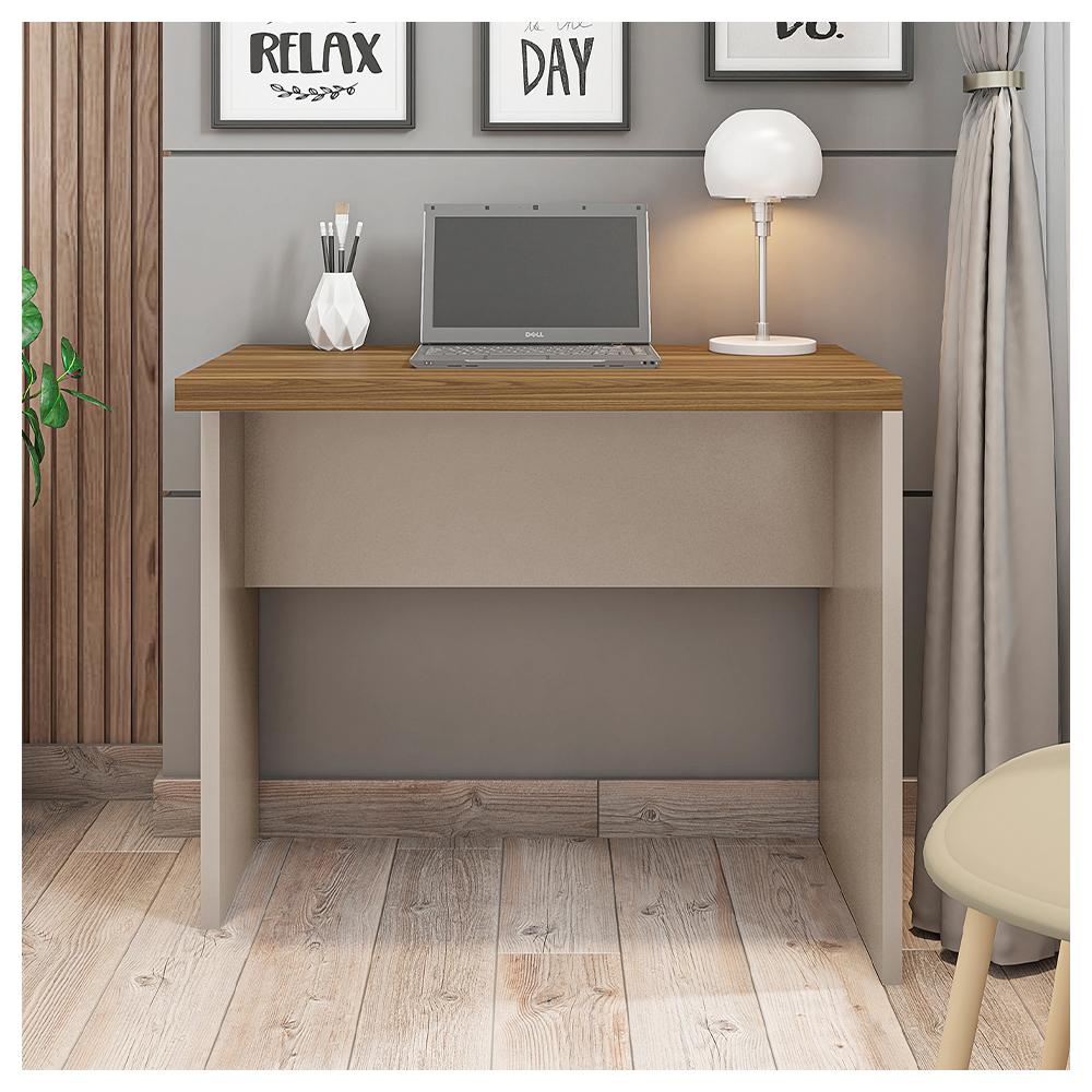Mesa De Computador Escritório Studio Marrom Bege - Caemmun