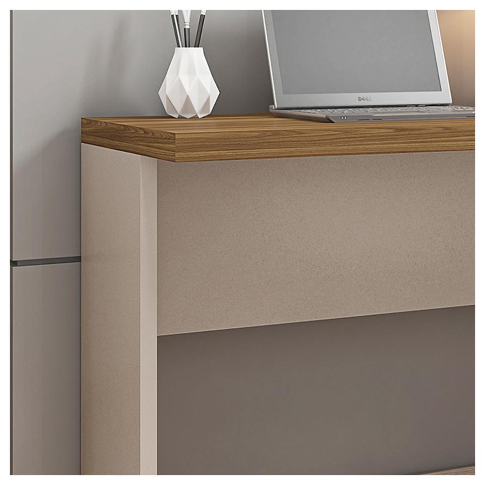 Mesa De Computador Escritório Studio Marrom Bege - Caemmun
