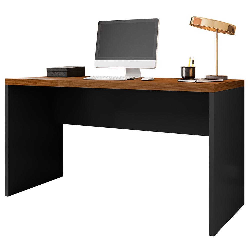 Mesa De Computador Studio Nogueira / Preto Tex - Caemmun