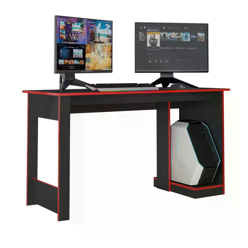 Mesa Gamer Para Computador - Preto Tex / Vermelho