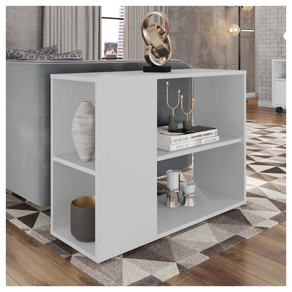 Mesa Lateral De Apoio Centro Decorativa Opala Branco Caemmun