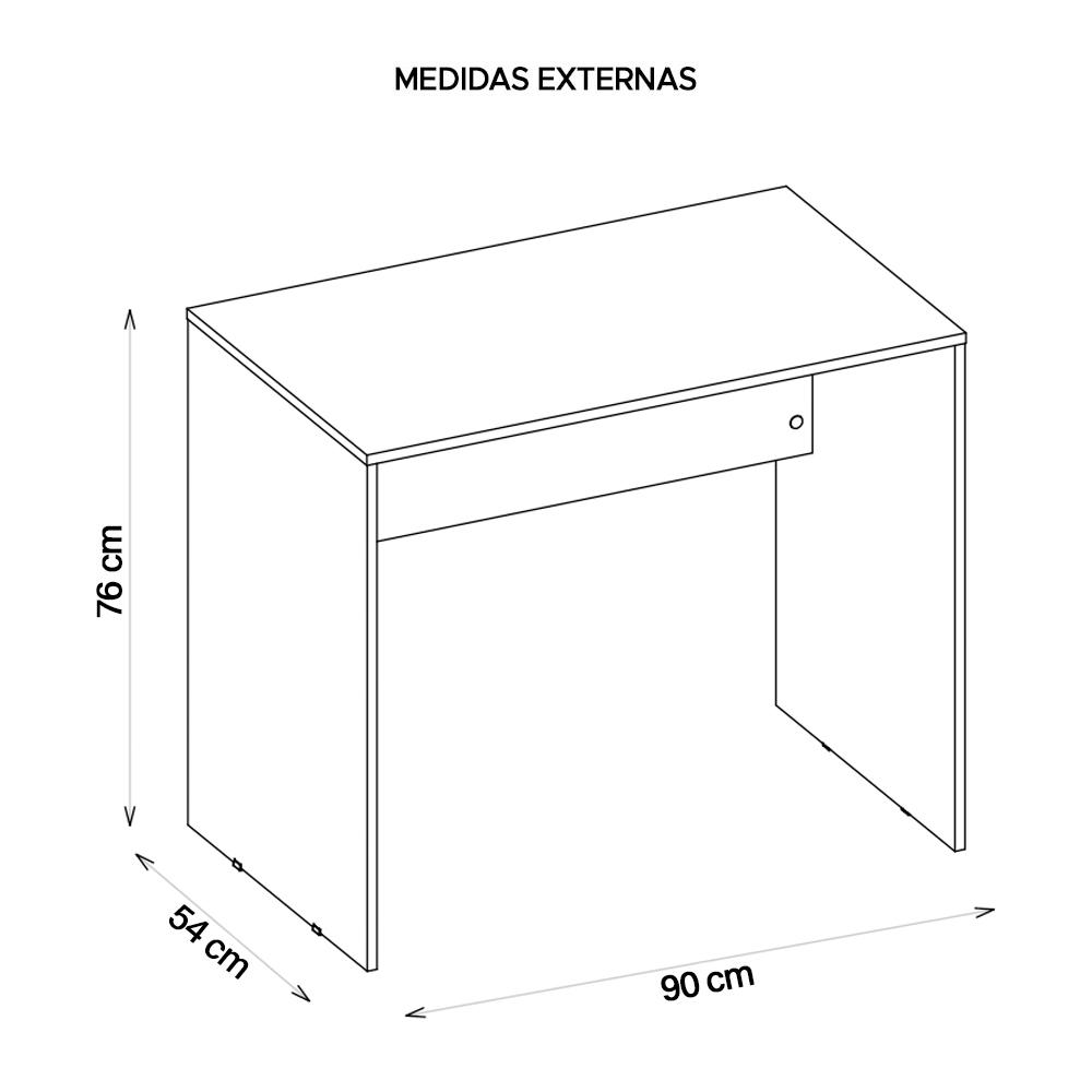 Mesa Para Computador Escritório 90 Cm Cubic Cinza Caemmun