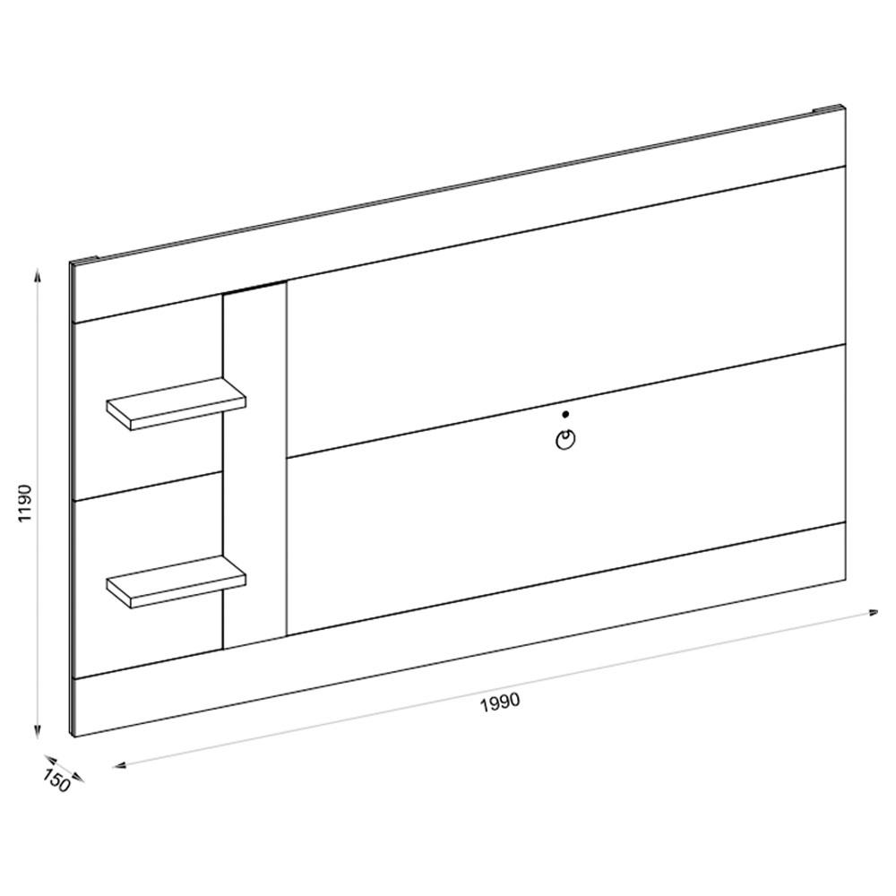 Painel Para TV 65 Polegadas 2 Prateleiras Discovery Caemmun