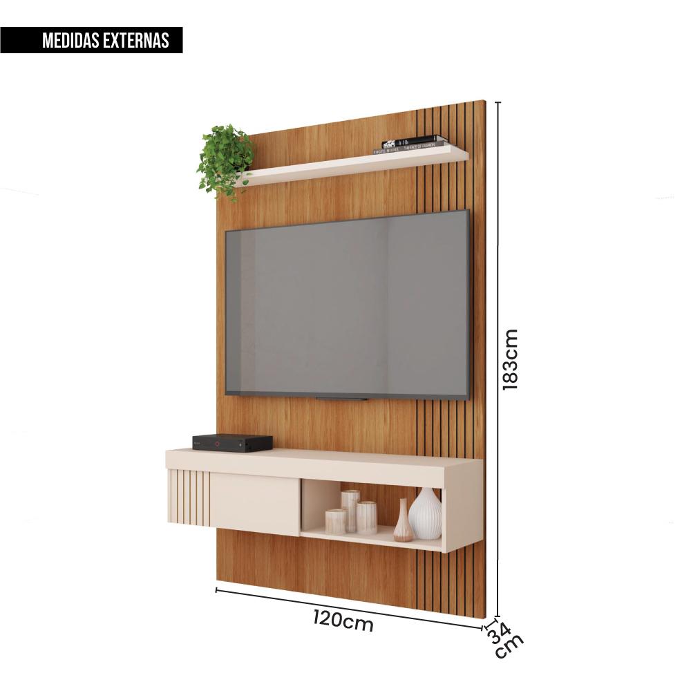 Painel Para TV Até 45 Polegadas Marrom Moon Caemmun