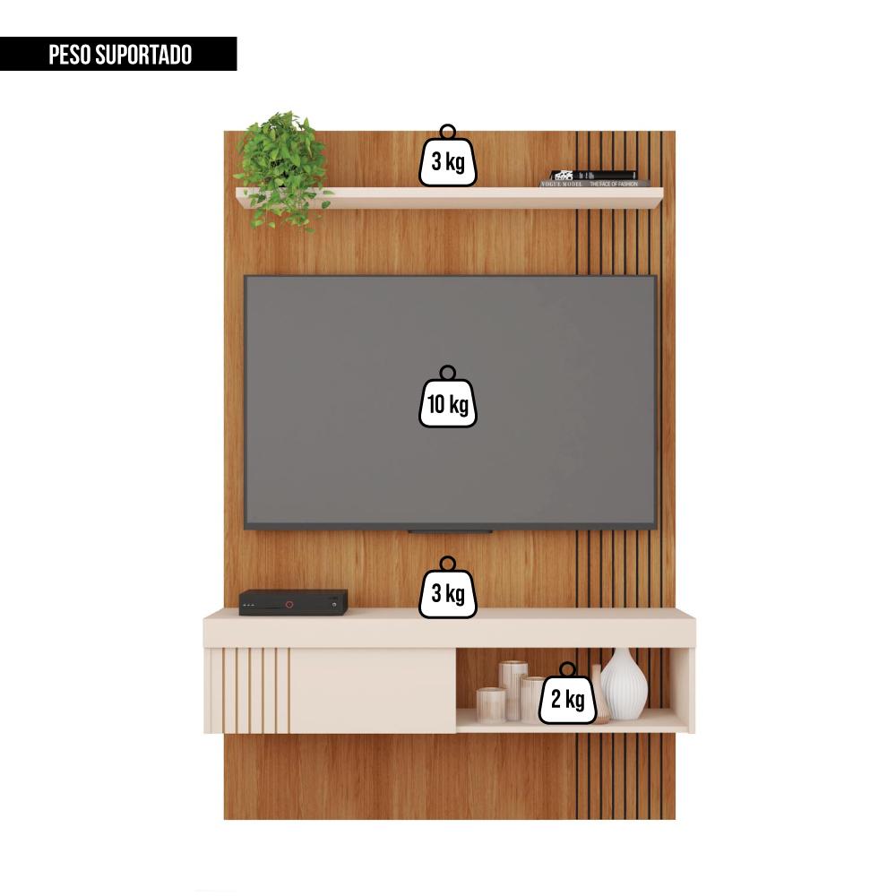 Painel Para TV Até 45 Polegadas Marrom Moon Caemmun