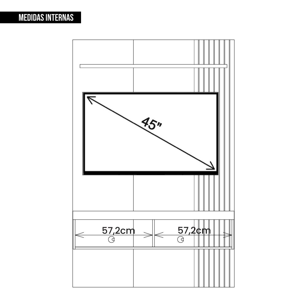 Painel Para TV Até 45 Polegadas Moon Marrom Caemmun