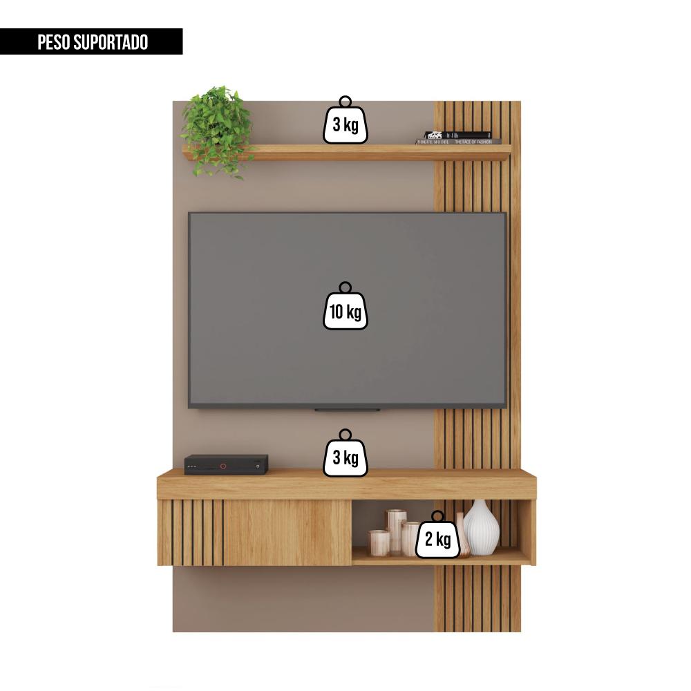 Painel Para TV Até 45 Polegadas Moon Marrom Caemmun
