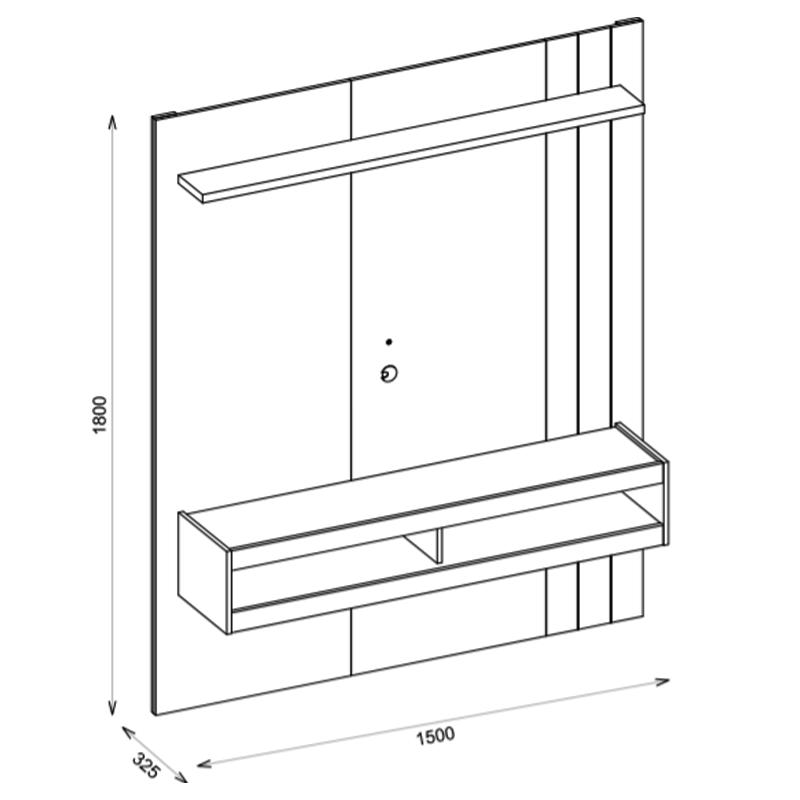 Painel Para TV Até 55 Polegadas Norton Off White Buriti