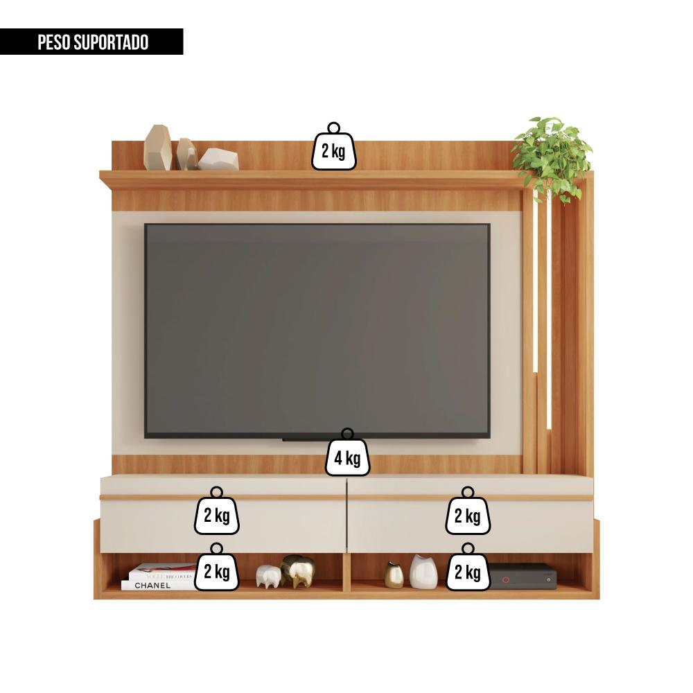 Painel Para TV Até 60 Polegadas Marrom Vivenda Caemmun