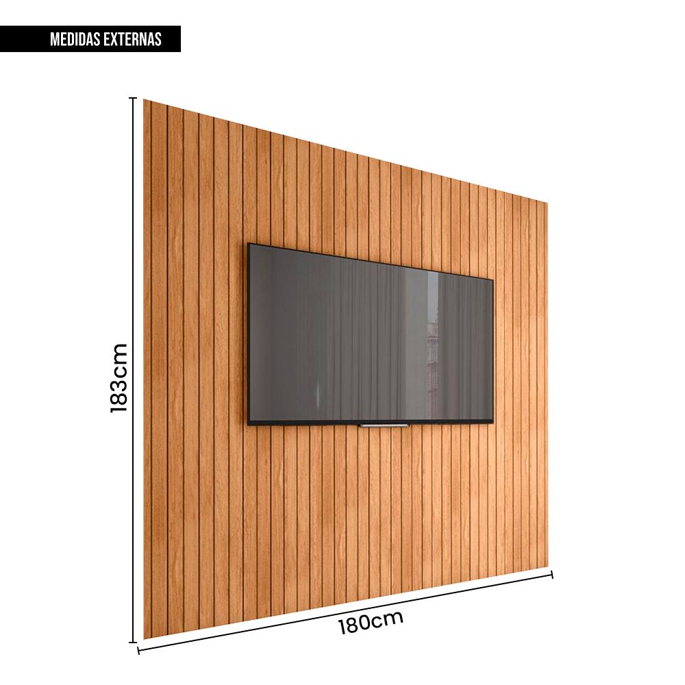 Painel Para TV Até 60 Polegadas Ripado Marrom Caemmun