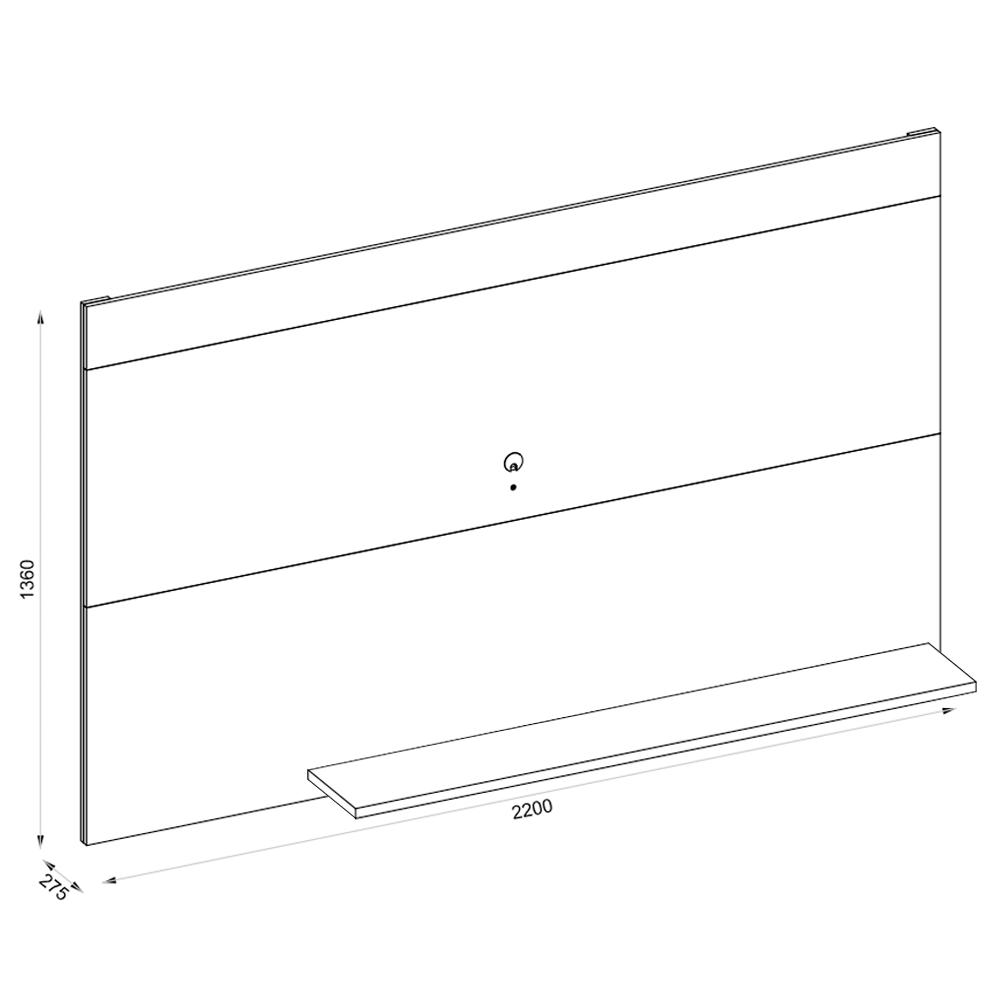 Painel Para TV Até 75 Polegadas Prateleira Malha Caemmun
