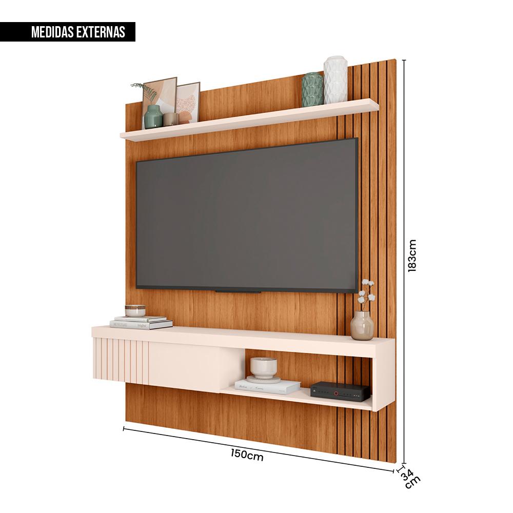 Painel Para Tv 55 Polegadas Marrom Moon Caemmun