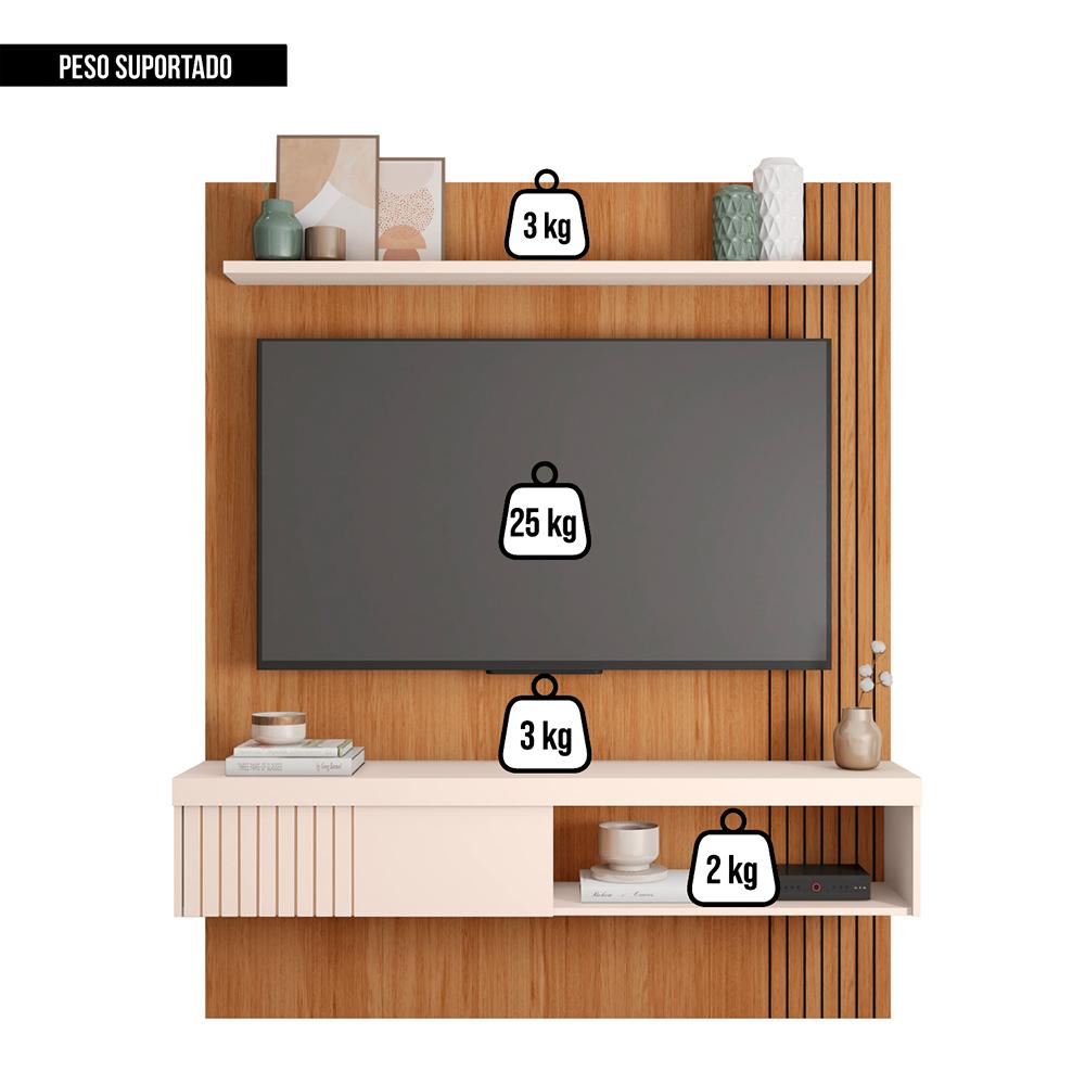 Painel Para Tv 55 Polegadas Marrom Moon Caemmun