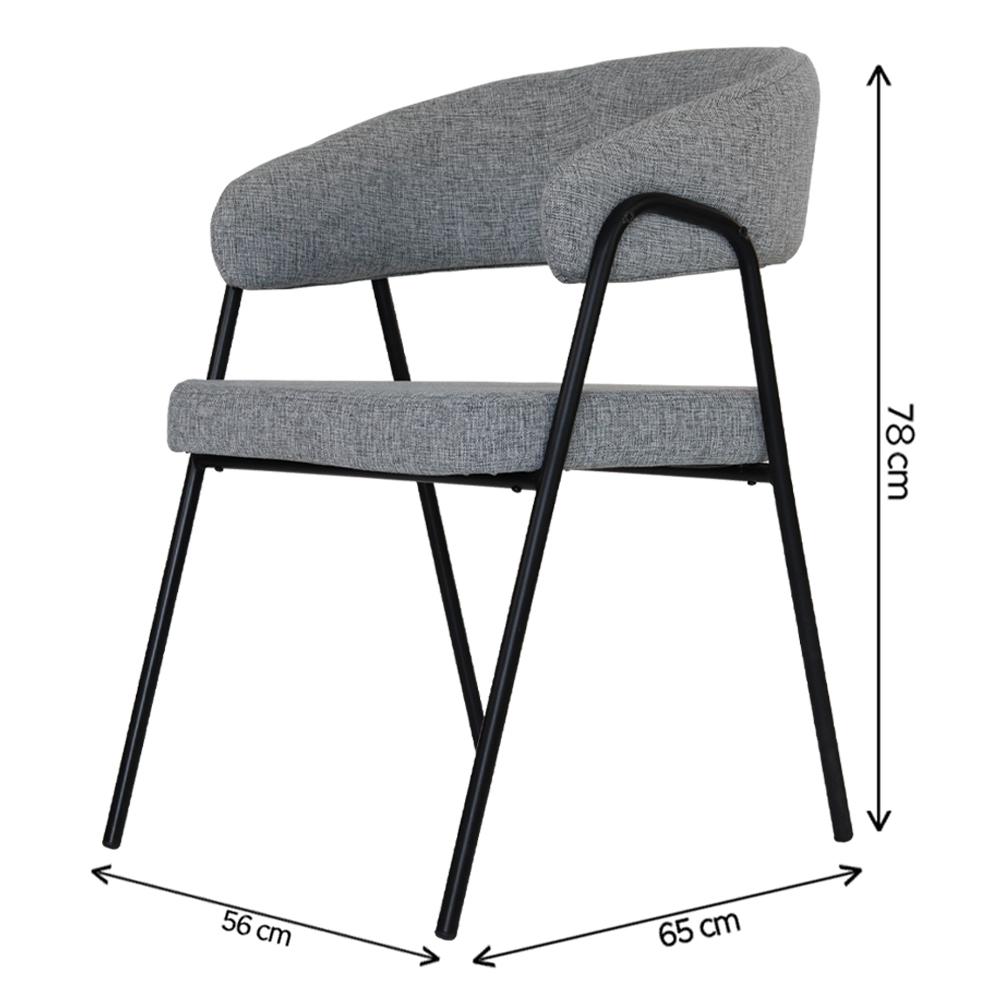 Poltrona Aero Cadeira Decorativa Com Apoio Cinza Overseas