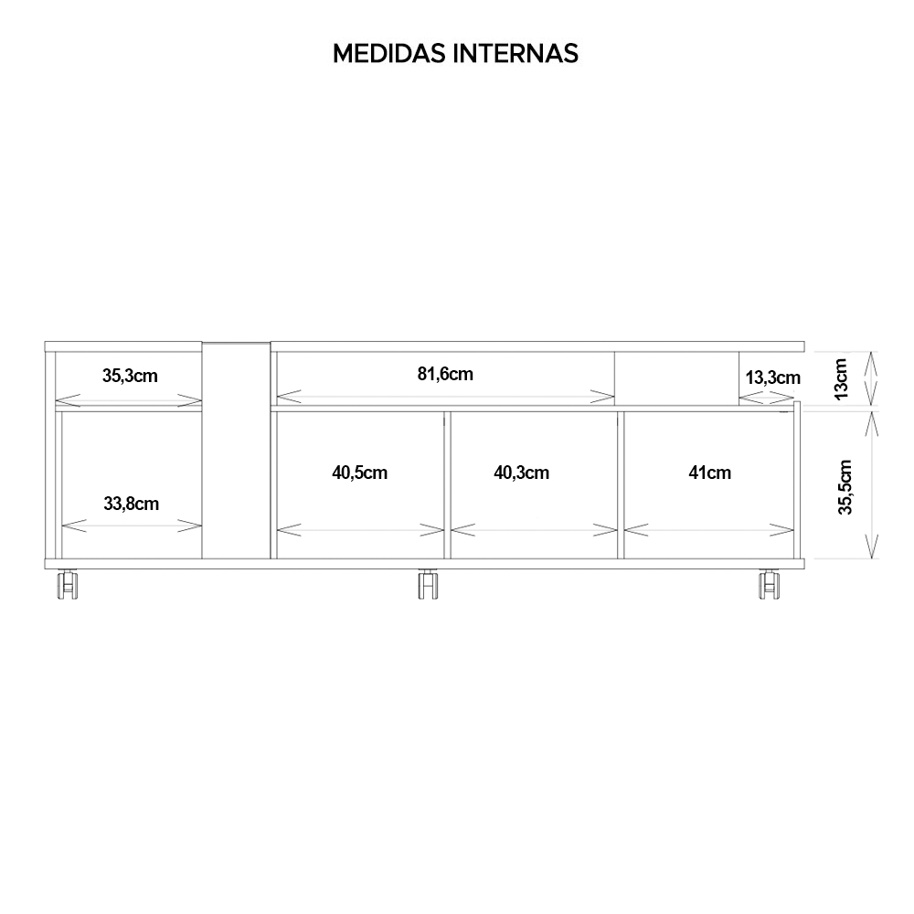 Rack Bancada Para TV 70 Polegadas Columbus Caemmun