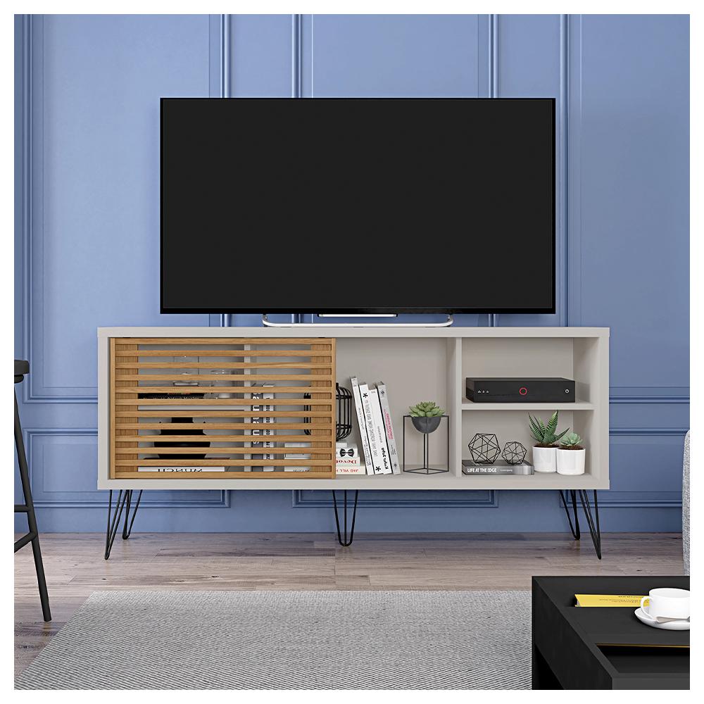 Rack Bancada Para TV Até 55 Pol Frizz 136cm Pés De Ferro