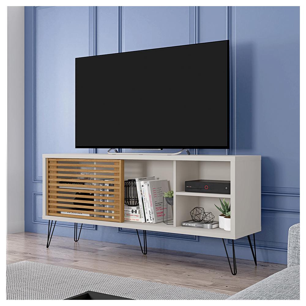 Rack Bancada Para TV Até 55 Pol Frizz 136cm Pés De Ferro