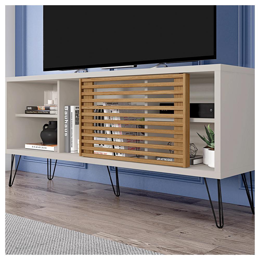 Rack Bancada Para TV Até 55 Pol Frizz 136cm Pés De Ferro