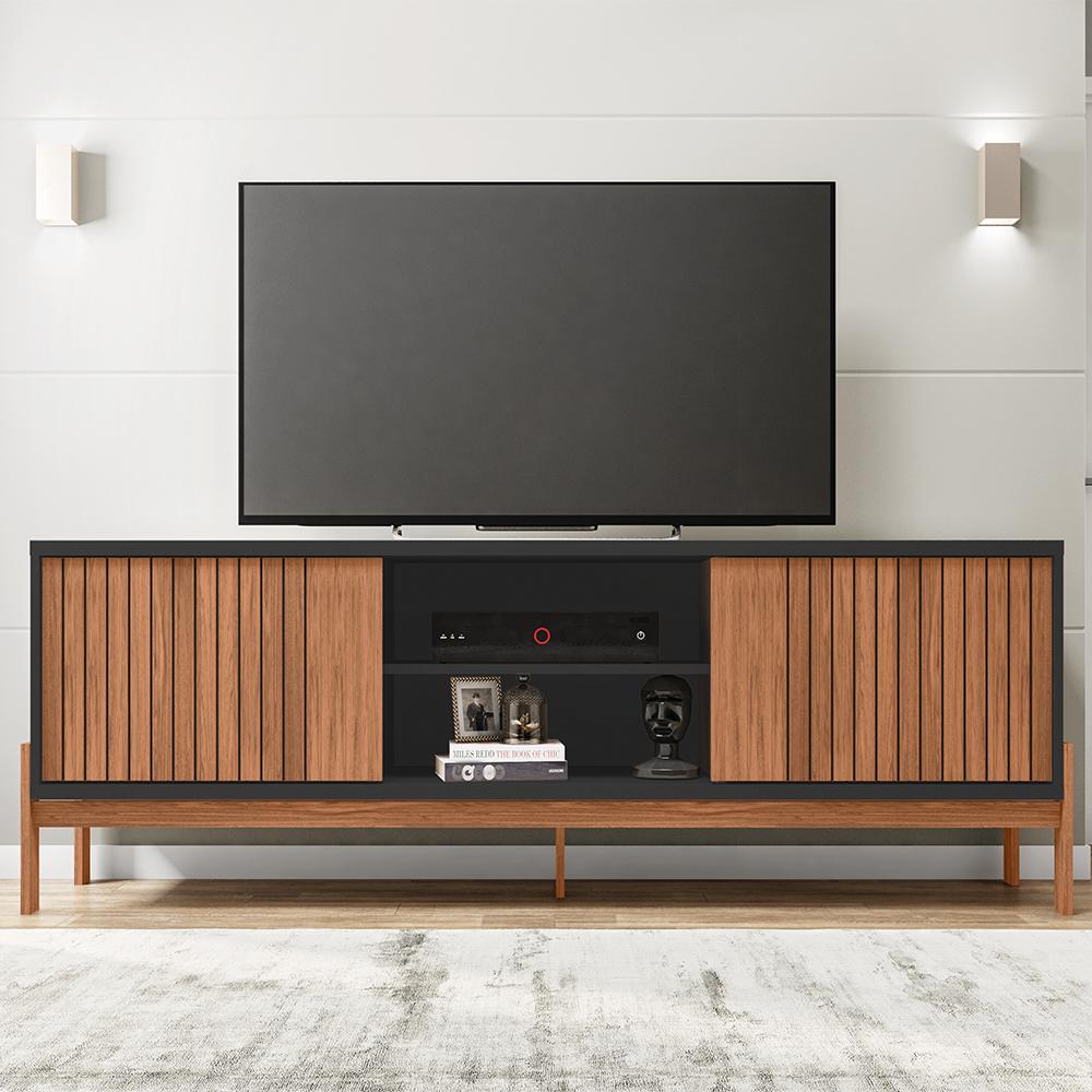 Rack Bancada Para Tv Até 72 Polegadas Tiger Preto Caemmun