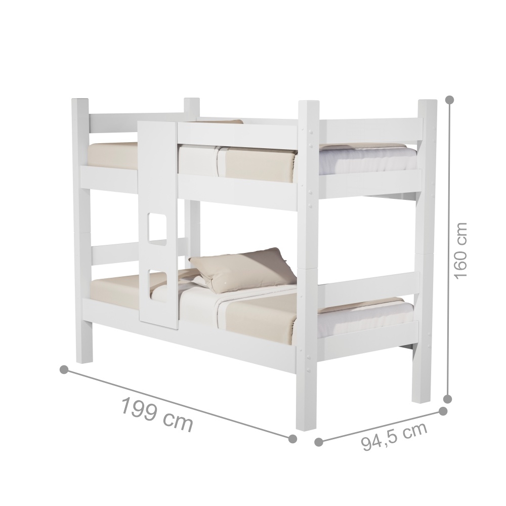 Beliche Caetana Solteiro Branco com Colchões