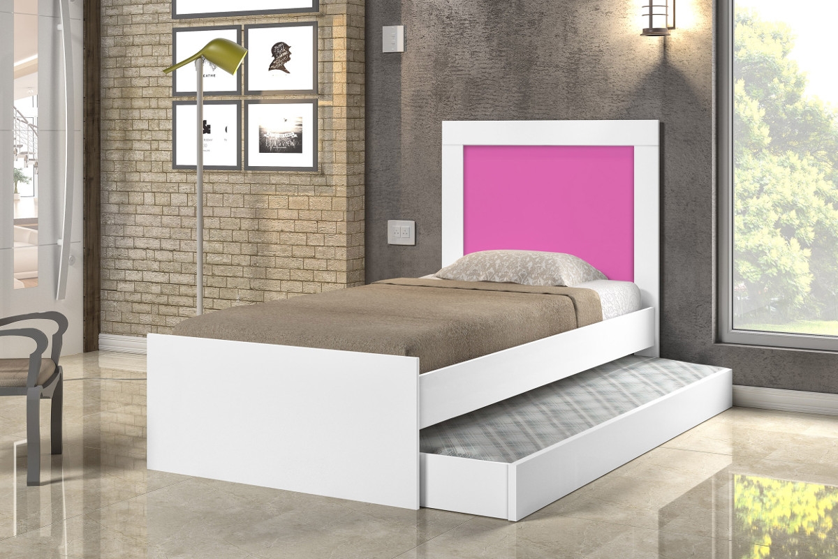 Bibox Lunis Solteiro Branca e Rosa