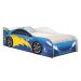 Cama Carro Fast Menino Azul Solteiro Com Colchão
