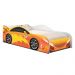 Cama Carro Fast Menino Laranja Solteiro Com Colchão