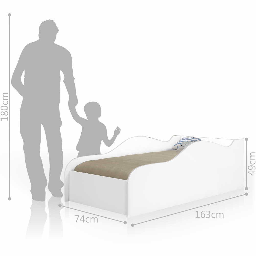 Cama Carro Turbo Infantil Branco com Colchão