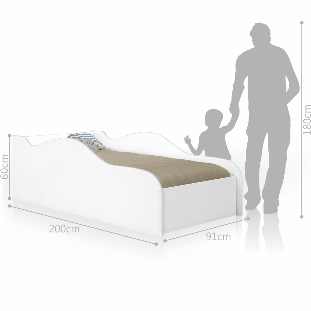 Cama Carro Turbo Solteiro Branco com Colchão