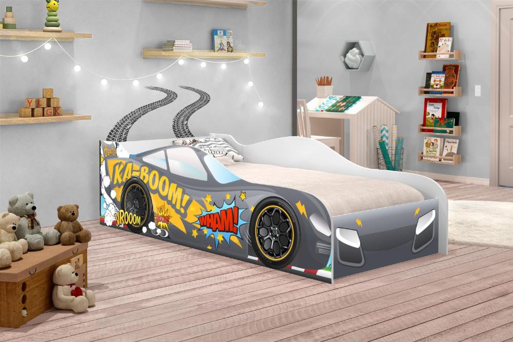 Cama Carro Vrooom Solteiro Com Colchão