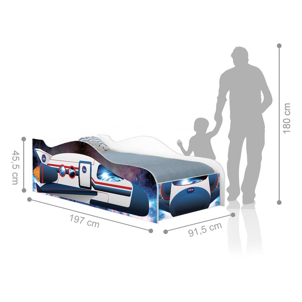 Cama Foguete Espacial Kids Solteiro Com Colchão