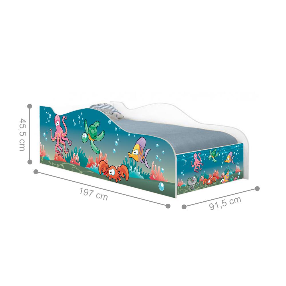 Cama Fun Aquário Solteiro Com Colchão
