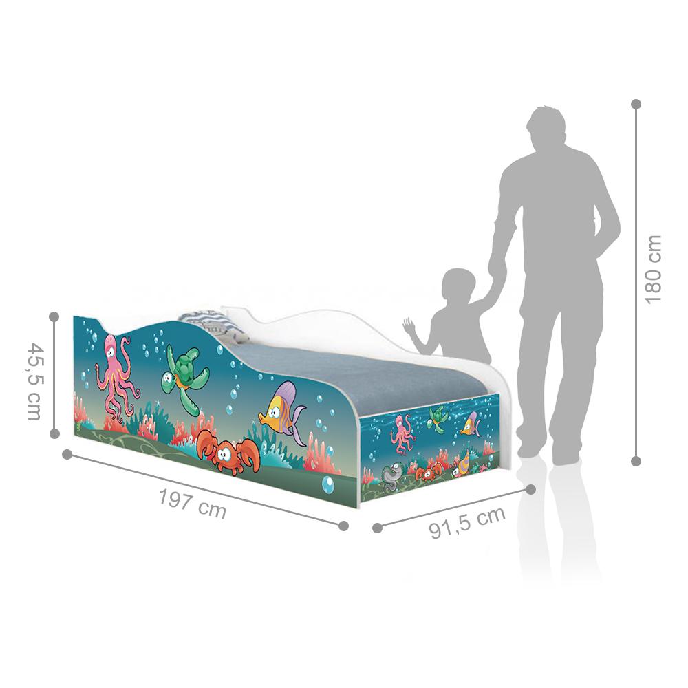 Cama Fun Aquário Solteiro Com Colchão