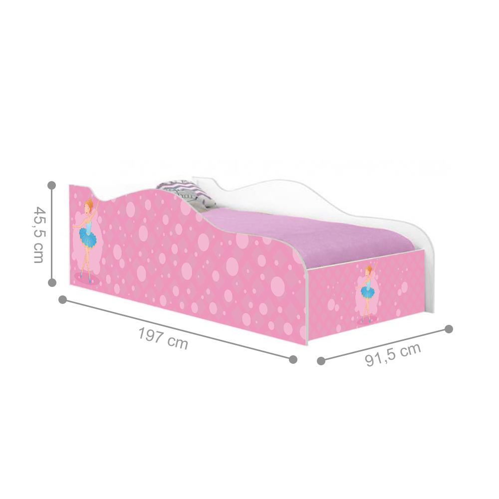 Cama Fun Bailarina Solteiro Com Colchão