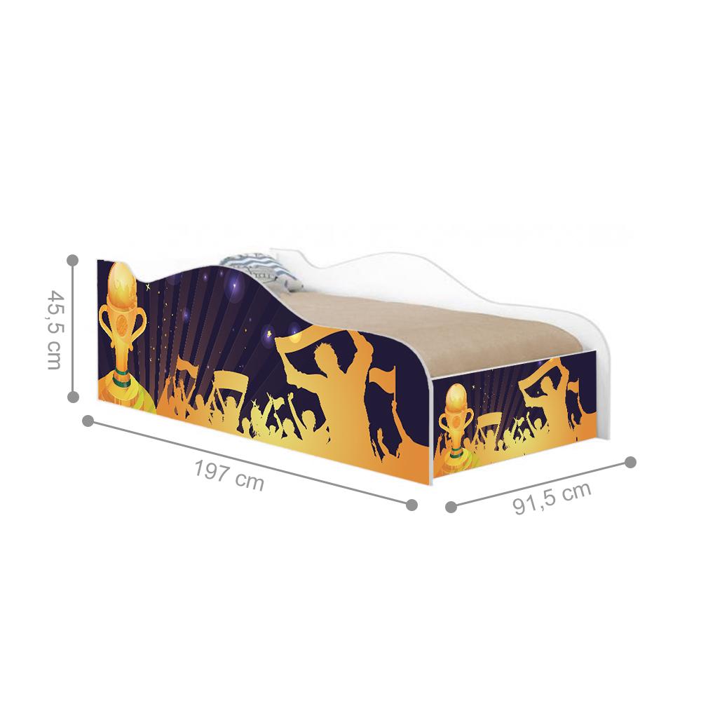 Cama Fun Campeonato de Futebol Solteiro Com Colchão