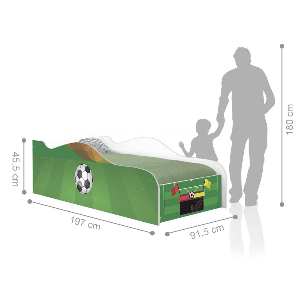 Cama Fun Campo de Futebol Solteiro Com Colchão