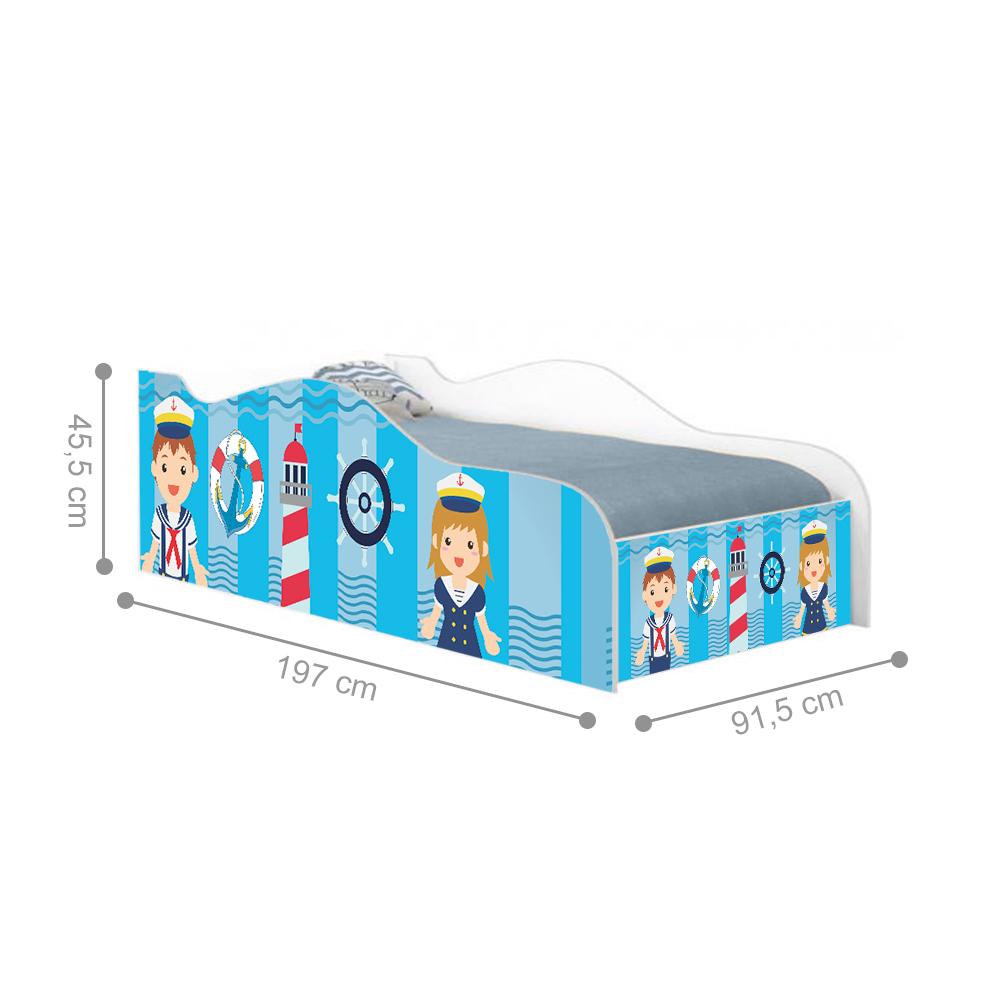 Cama Fun Capitão Marinhos Meninos Solteiro Com Colchão