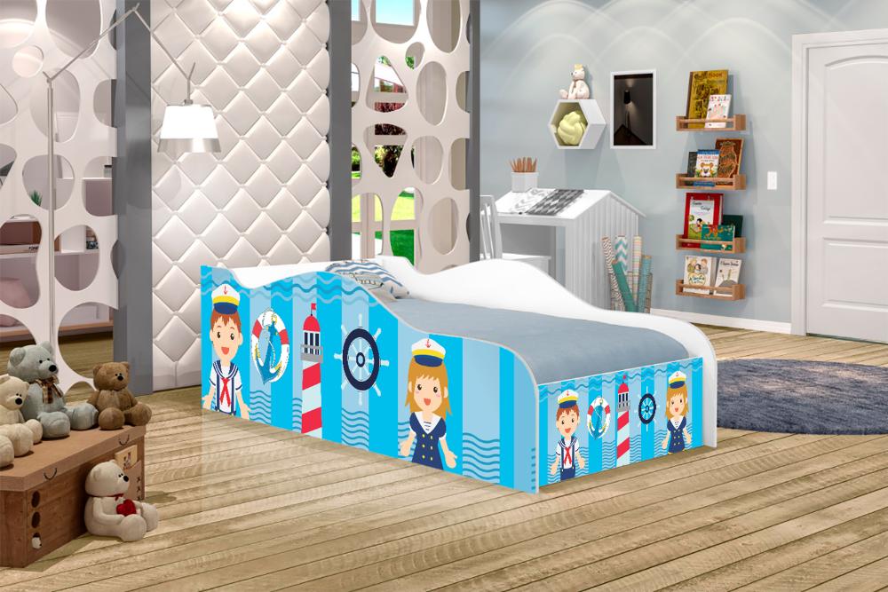 Cama Fun Capitão Marinhos Meninos Solteiro Com Colchão