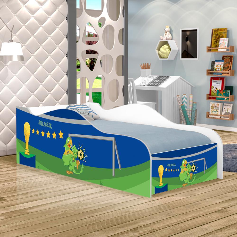 Cama Fun Copa do Mundo Solteiro Com Colchão