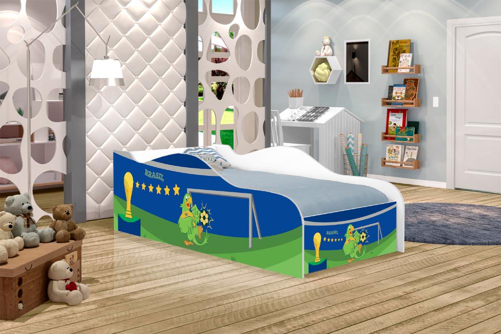 Cama Fun Copa do Mundo Solteiro Com Colchão